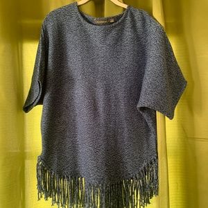 Blue Short Sleeved Pull Over Sweater